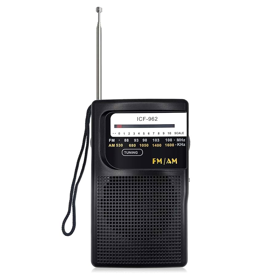 Radio a pilas portátil pequeño con sintonización analógica