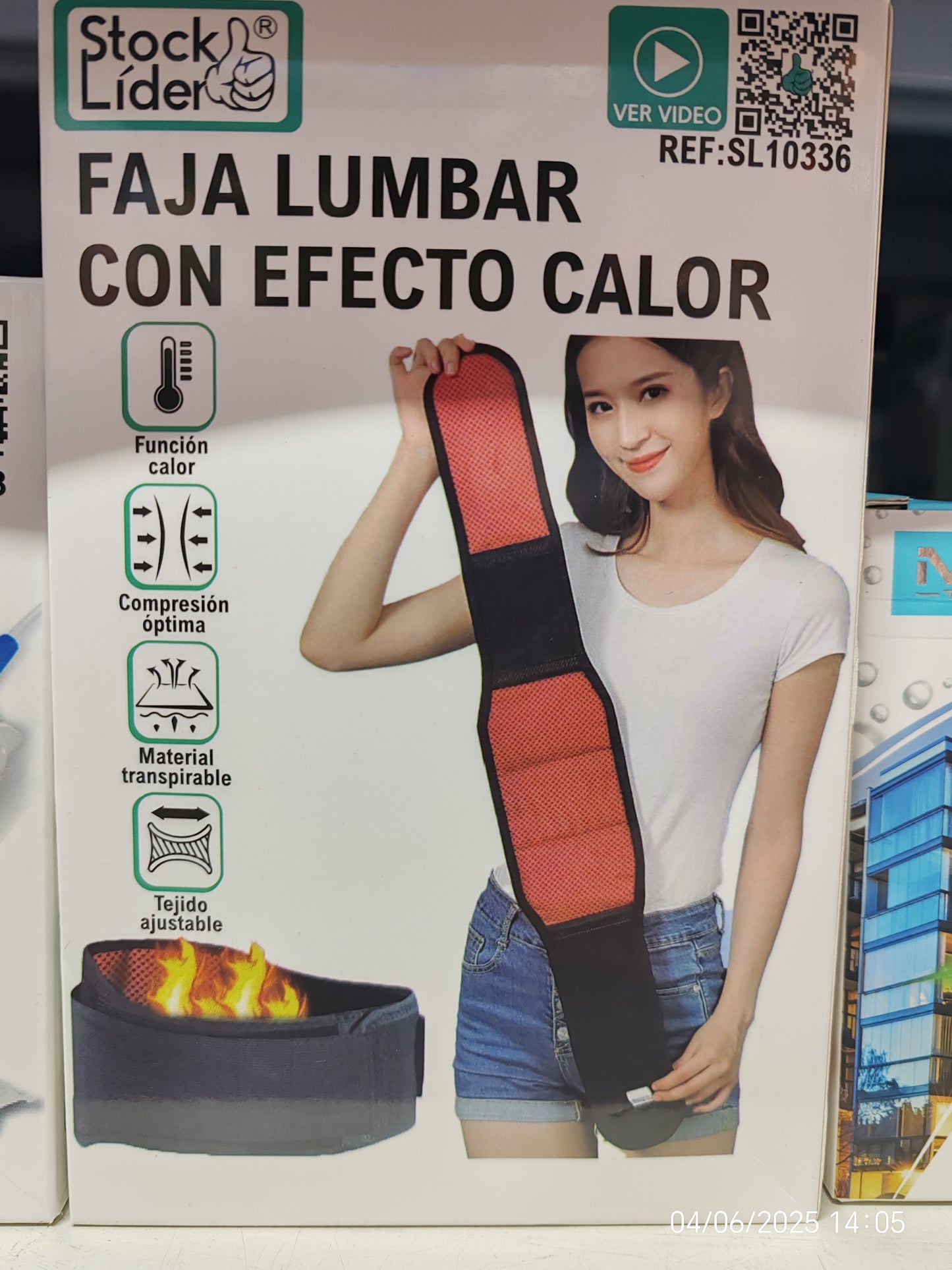 Faja lumbar con efecto calor