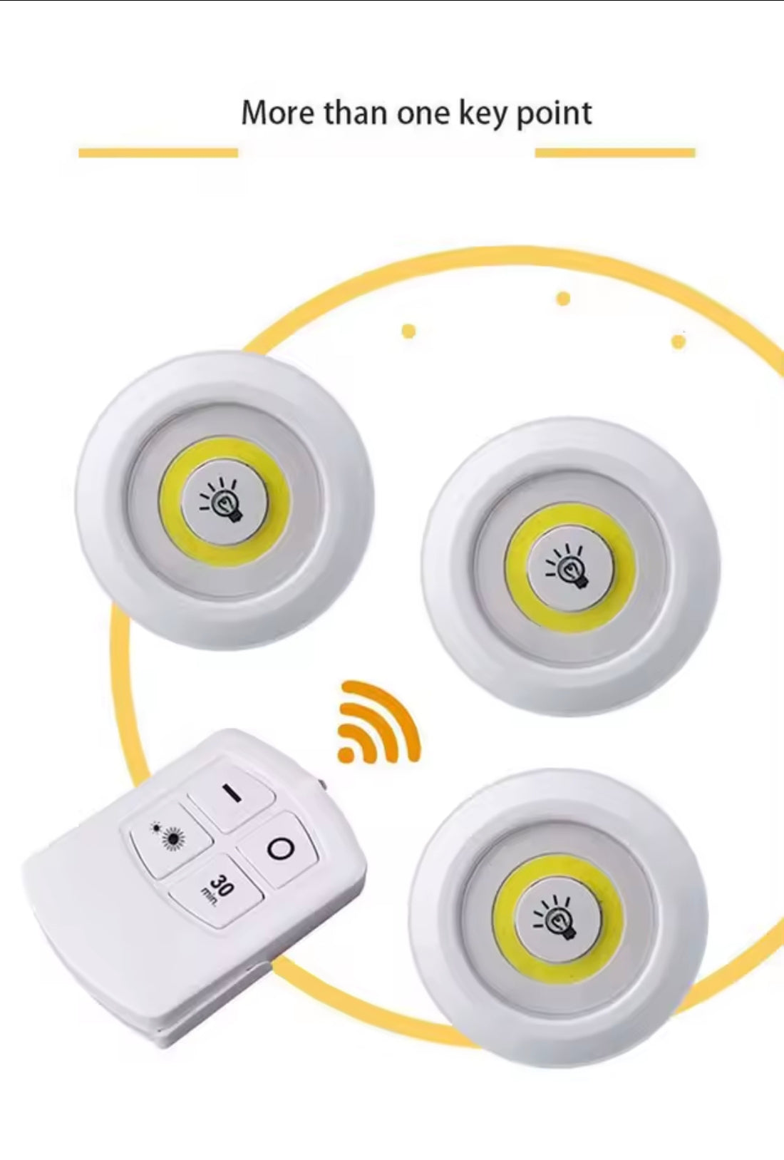 luz LED regulable para debajo del gabinete con Control remoto, luces LED para armarios con pilas para armario, iluminación para bañó