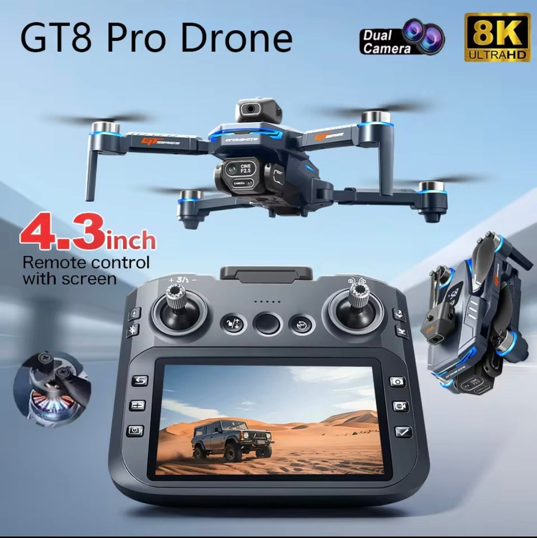 Dron con cámara batería recargable portátil inalámbrica recargable dé 1300mah