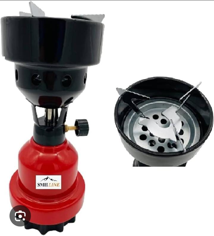 Hornillo Camping Gas, Estufa de Camping, Estufa Exterior del Quemador portátil Plegable Mini Acampar del Horno Cabeza Juego de Utensilios