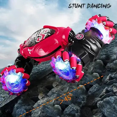 Coche va con mando 🎮 y con la pulsera en la mano 🪬 es una pasada muy bonito recargable con luces 🚨🚨