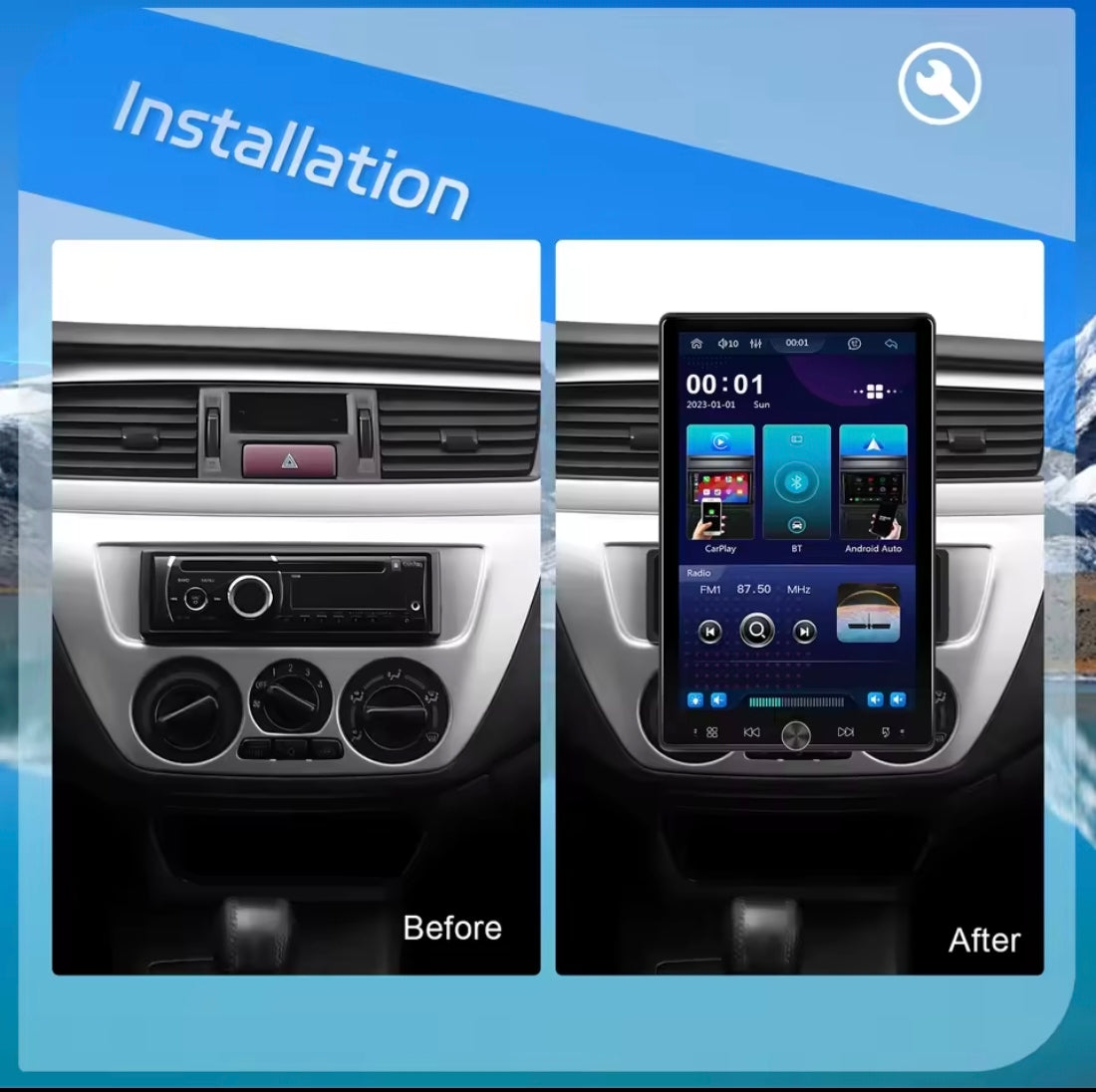 Pantalla de techo vídeos wifi bluetooth música AHD cámara GPS carplay