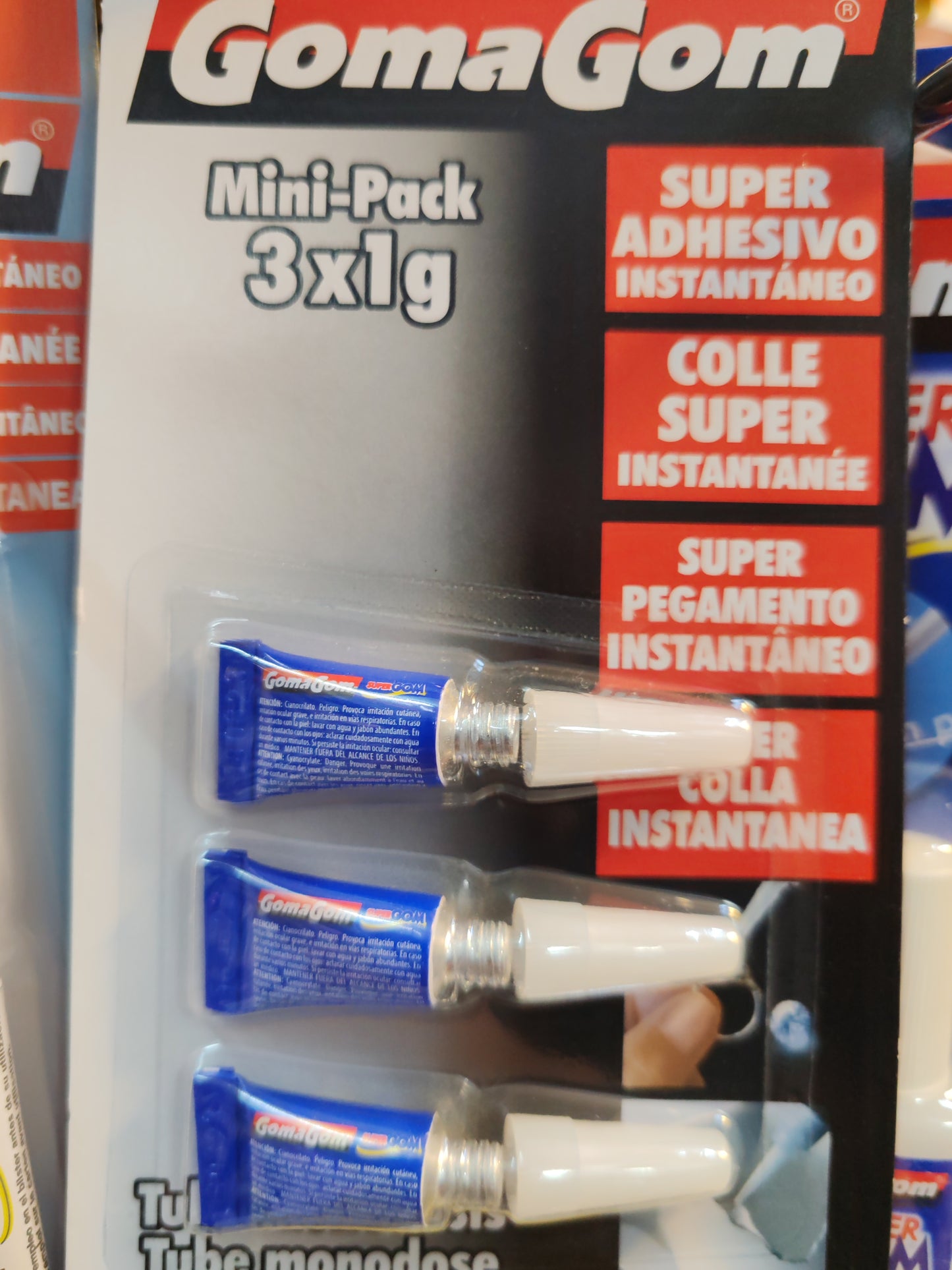 Pegamento mini pack 3x1g super adhesivo instantáneo