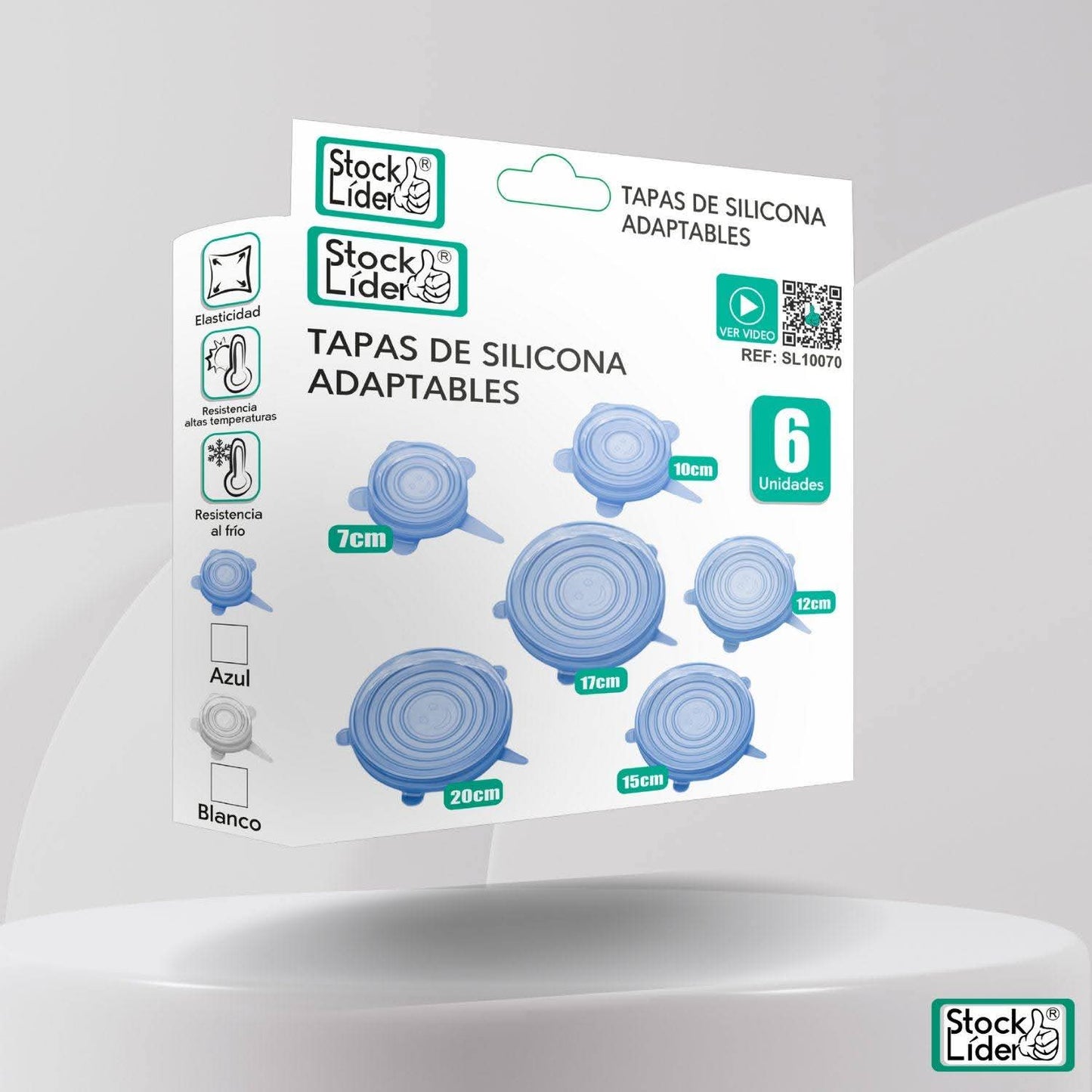 Tapa dé silicona 6 piezas dé diferentes tamaños