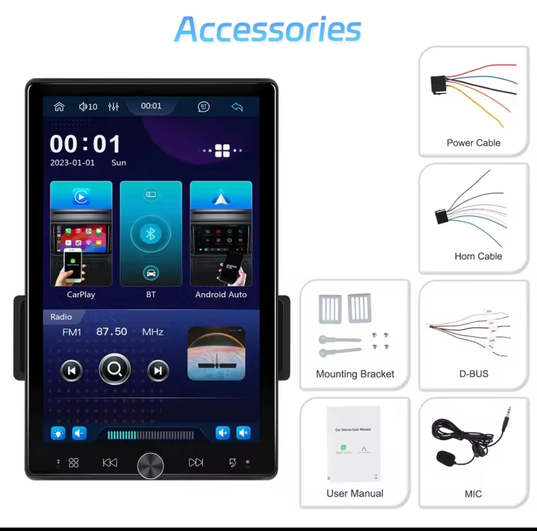Pantalla de techo vídeos wifi bluetooth música AHD cámara GPS carplay