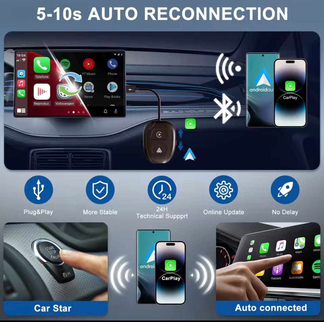Car play Android auto bluetooth música 🎵 wifi GPS tiene dé todo