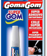Pegamento en segundo
Goma Gom - Super Adhesivo instantáneo - Pegamento 3g