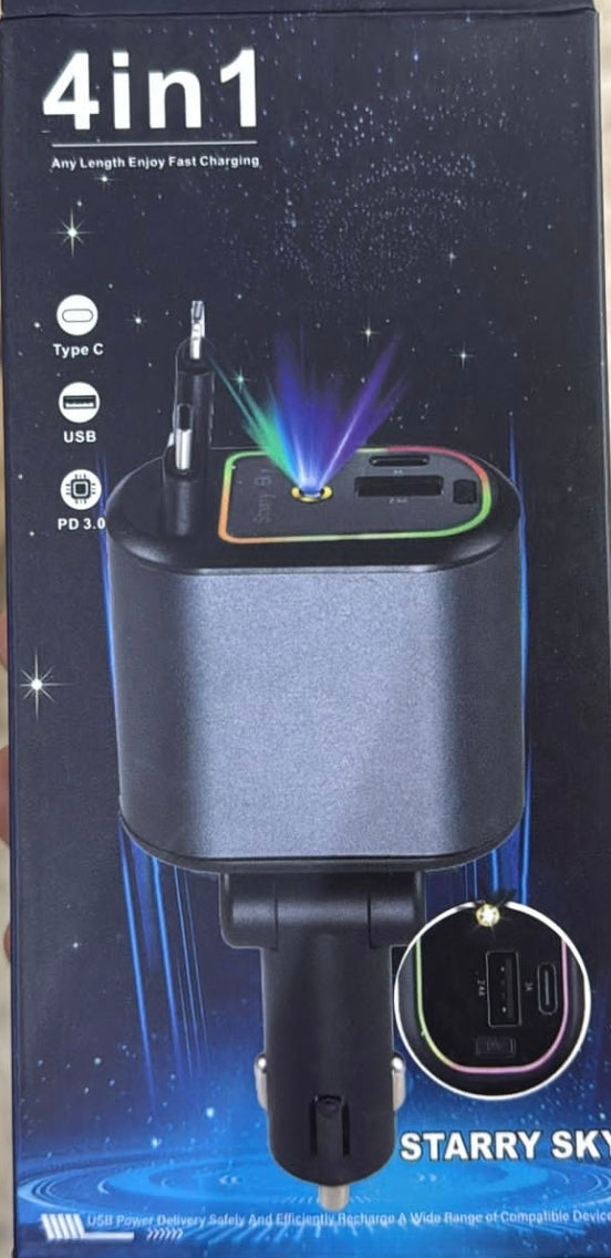 Cargador para coche 4 en 1 tipo c iPhone de buena calidad