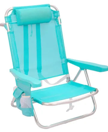 Silla Playa Mochila De 4 Posiciones De Aluminio Y Textileno De echa para atrás como una cama 61X47X80 Cm