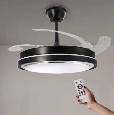 Ventilador de Techo LED 72W tres modos luz 🚥 6 velocidades Negro Cami DC Ultra Silencioso con Mando a Distancia y Palas Retráctiles Verano / Invierno