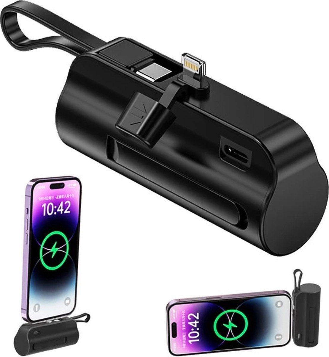 Pawer bank tipo c y vale para iPhone android dé 6000mah