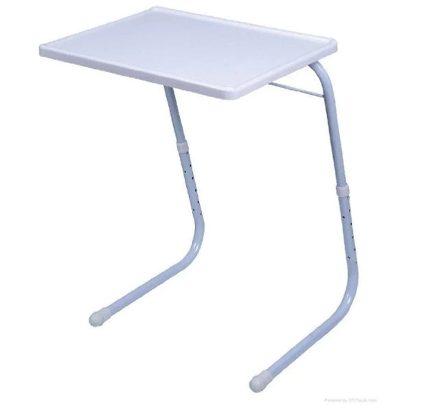 Mesa multiuso plegable de metal color blanco