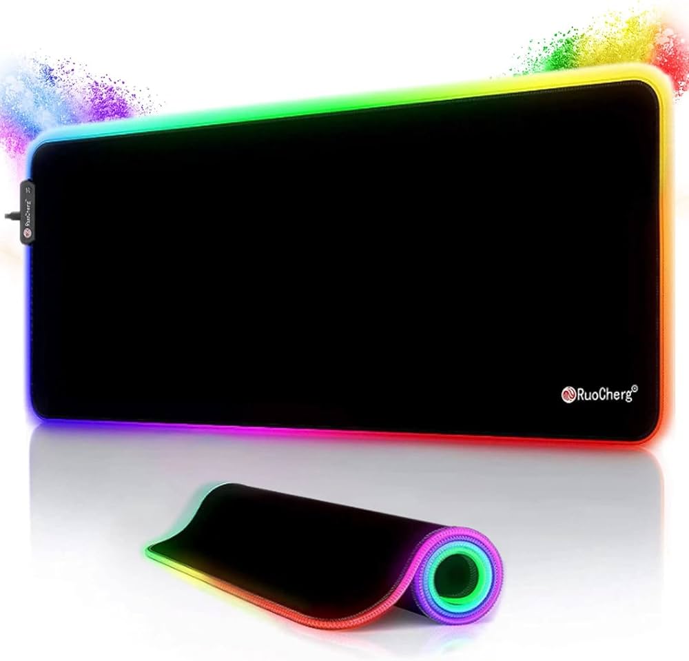 Alfombrilla de ratón RGB para video juegos con luces 🚨 80x30