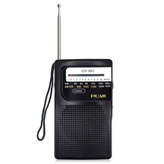 Radio a pilas portátil pequeño con sintonización analógica