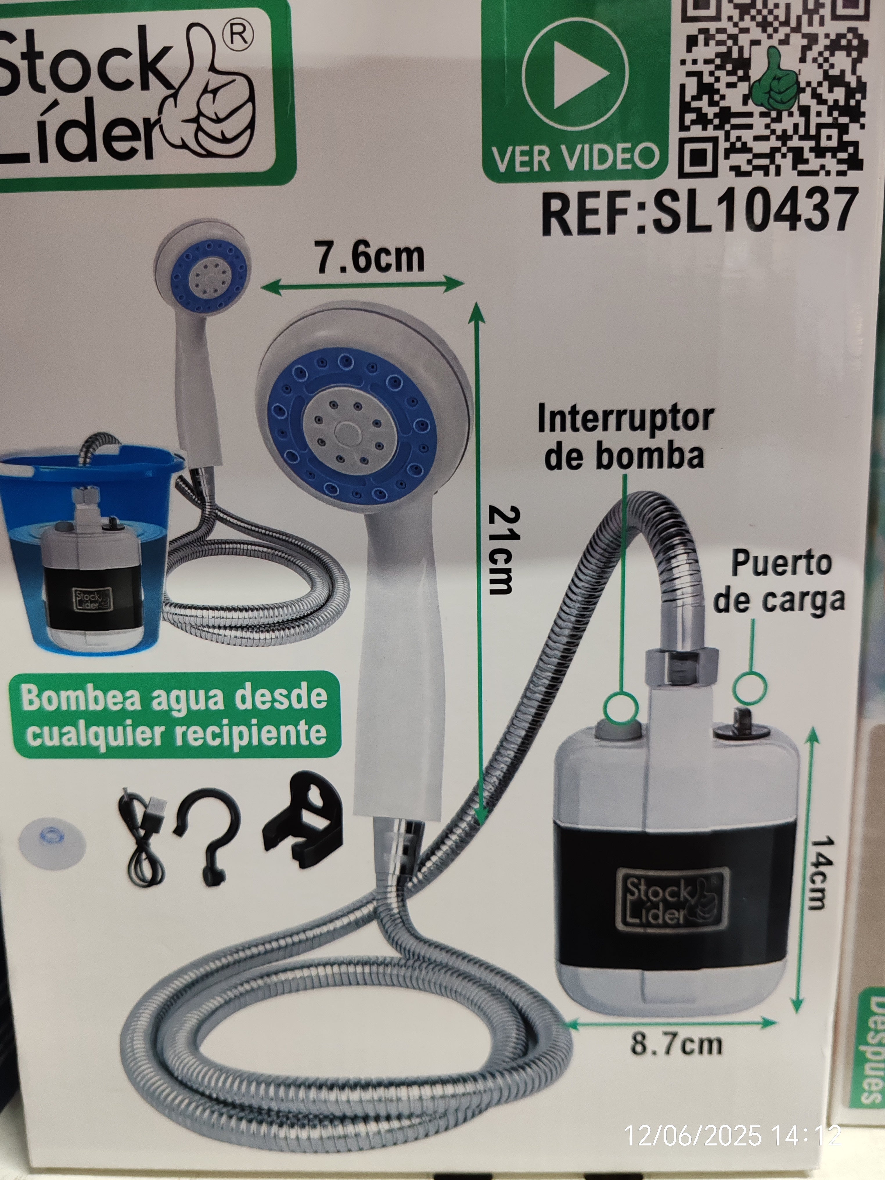 Ducha portátil recargable portátil inalámbrica
