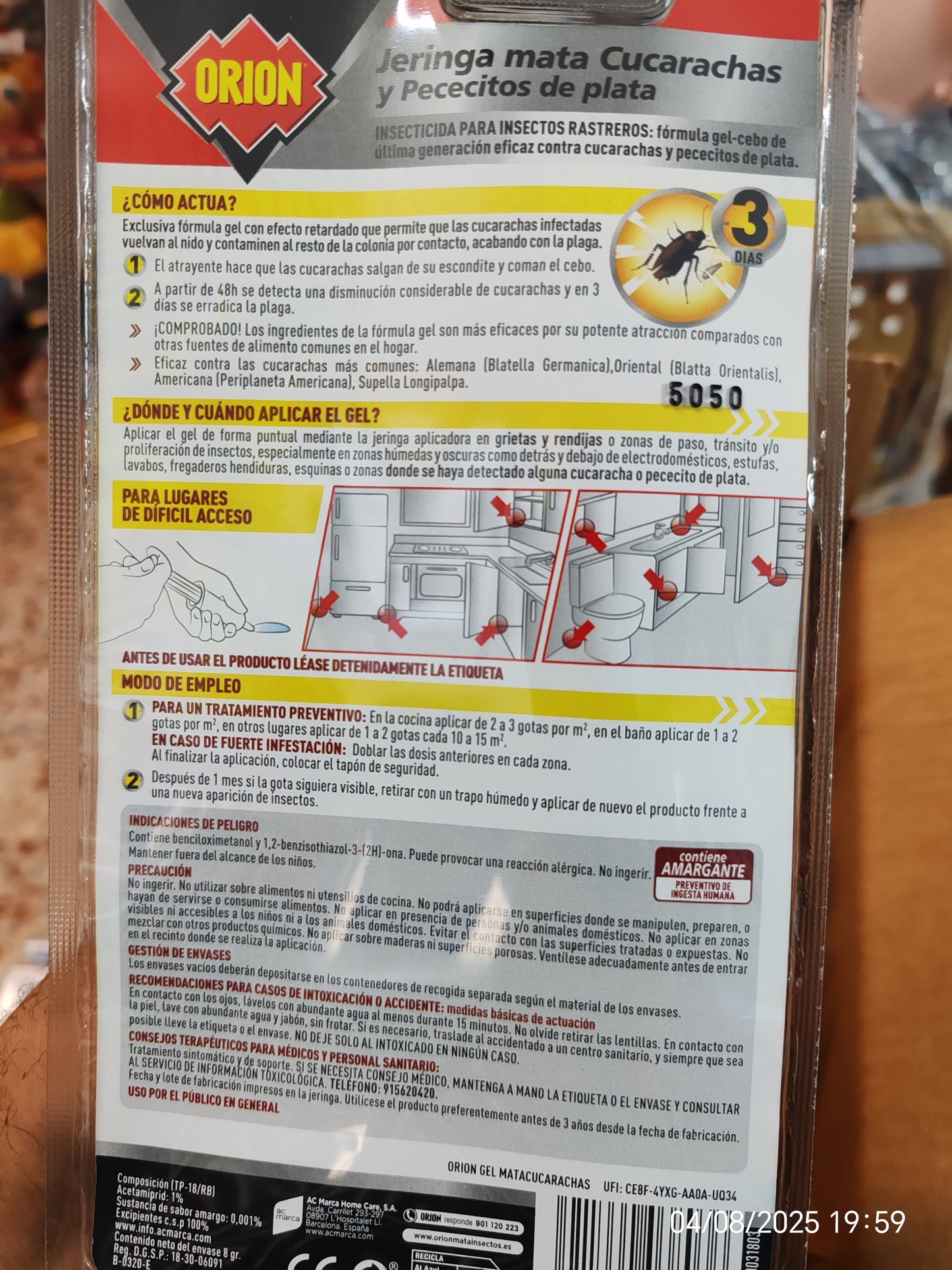 Jeringuilla para cucaracha muy muy buena