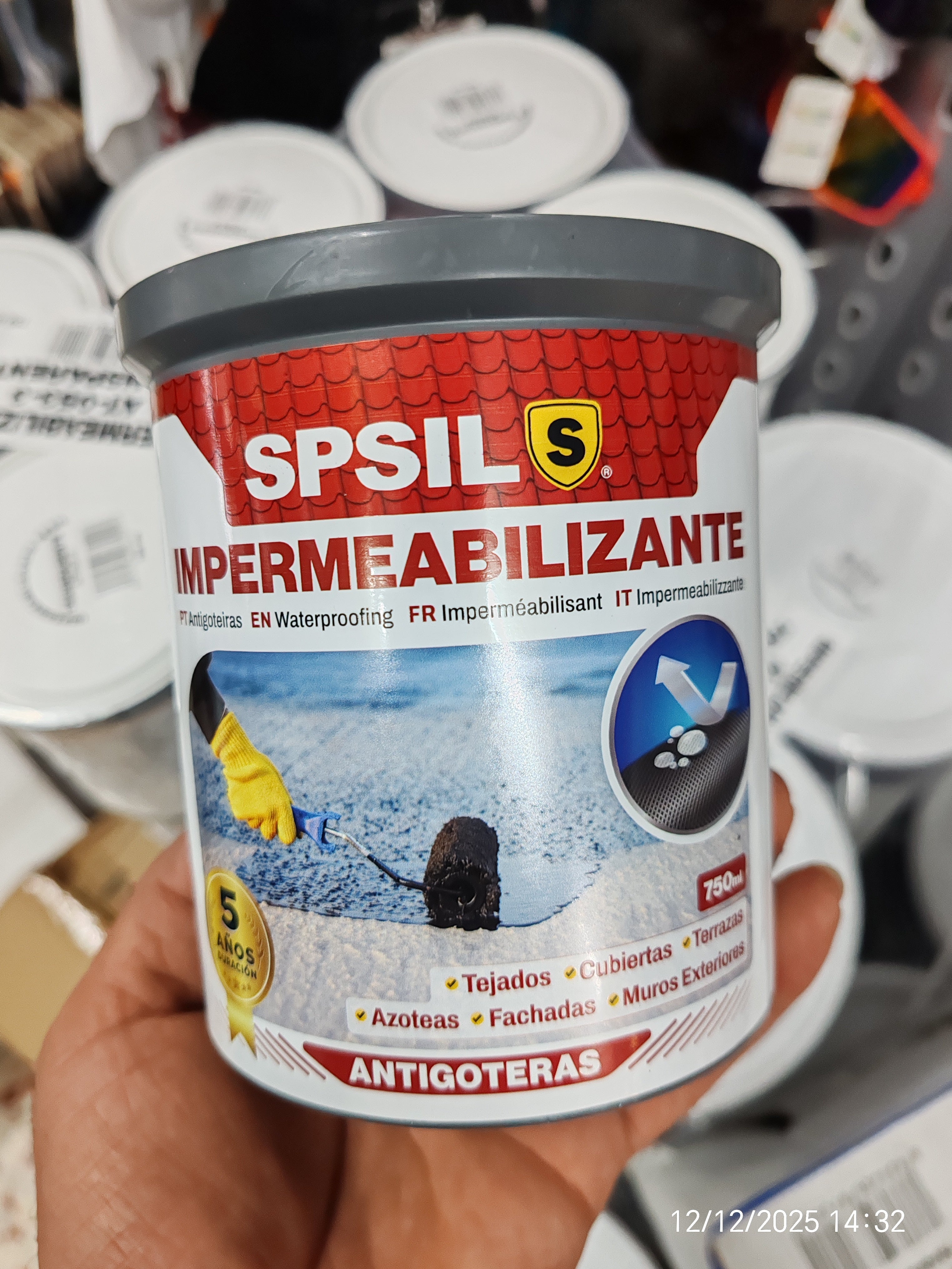 Pintura impermeable, resina, la mejor solución para goteras humedad de 750ml