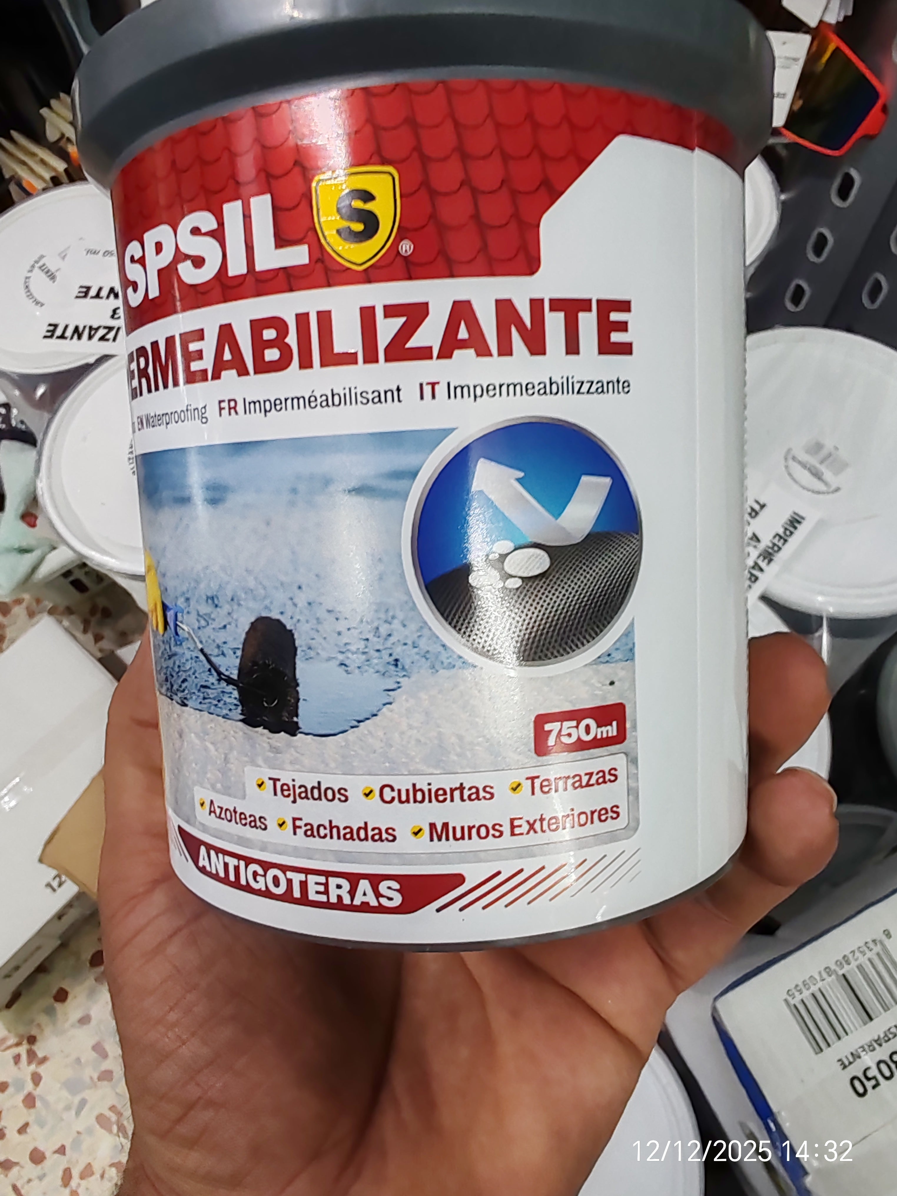 Pintura impermeable, resina, la mejor solución para goteras humedad de 750ml