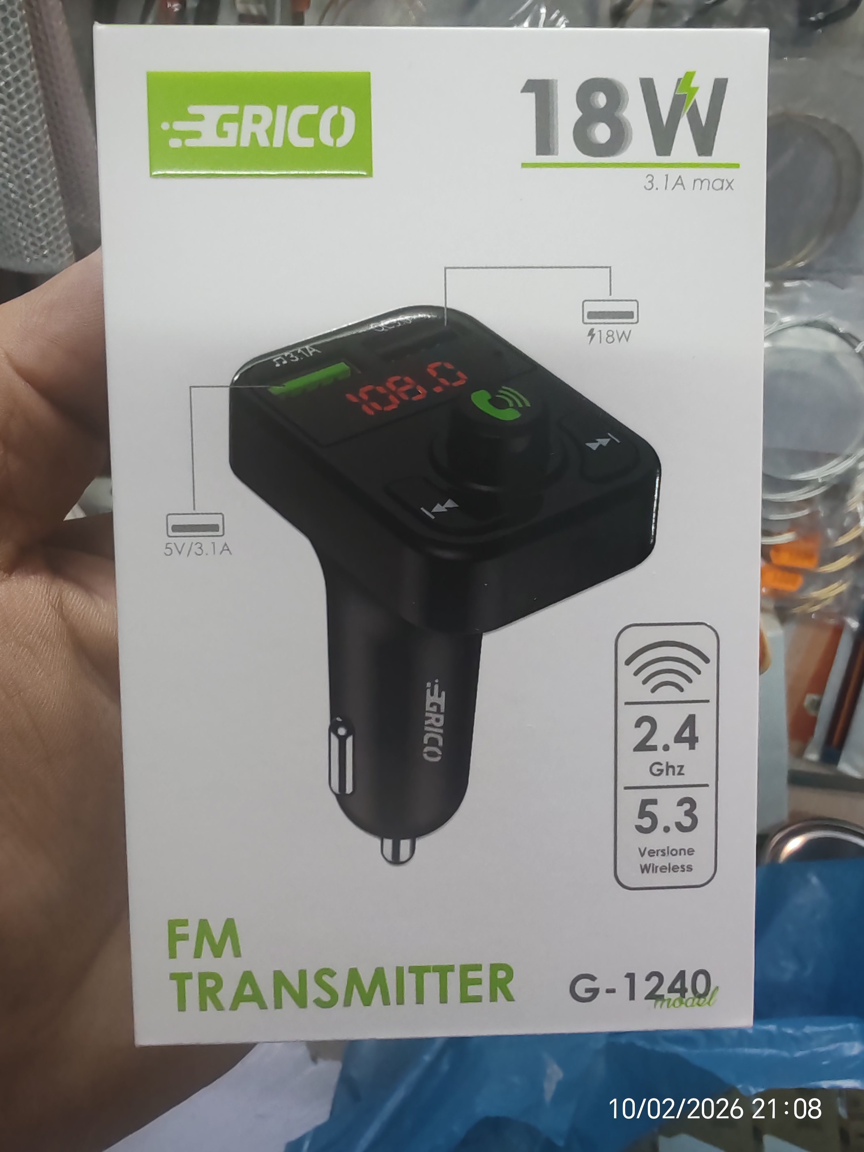 Transmisor FM Bluetooth para Coche, Manos Libres Inalámbrico Reproductor MP3 Coche, Adaptador de Radio con Dual USB 5V/2.4A & 1A, Soporte para música 🎵 🎼