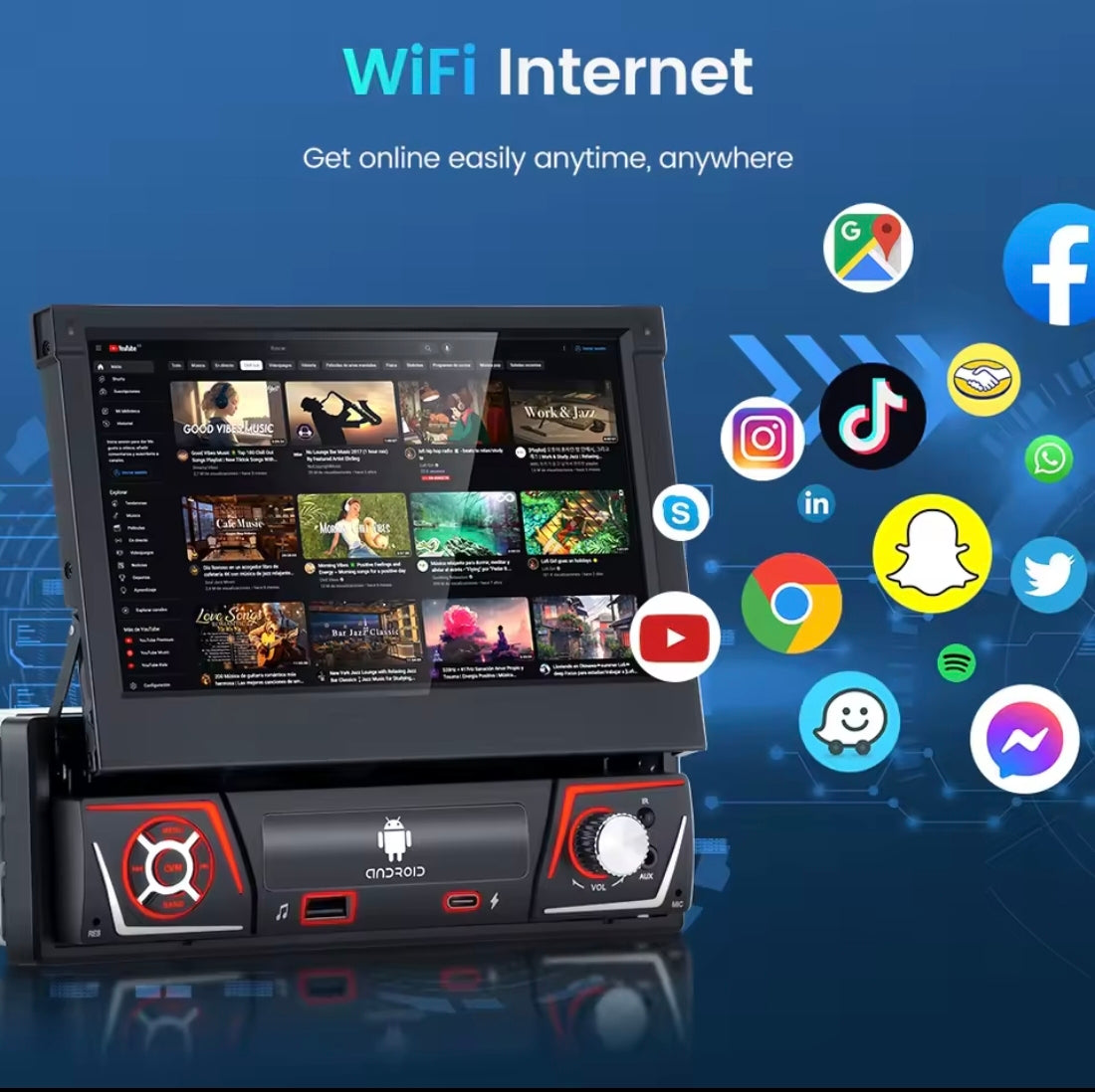 Radio pantalla car play Android auto bluetooth wifi GPS dé buena calidad precio barato