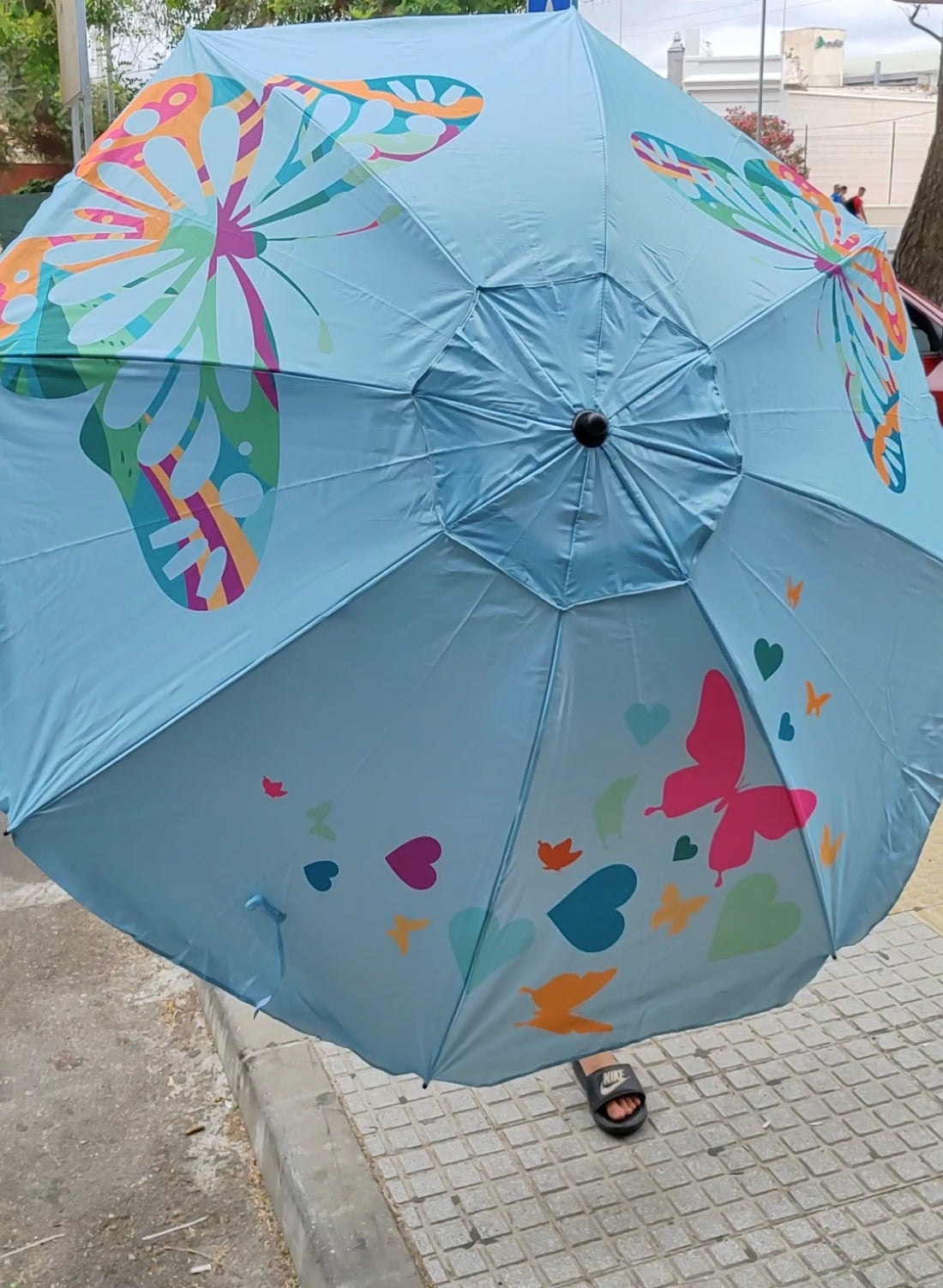 Sombrilla aluminio con protector solar barritas de silicona de buena calidad medida 220cm