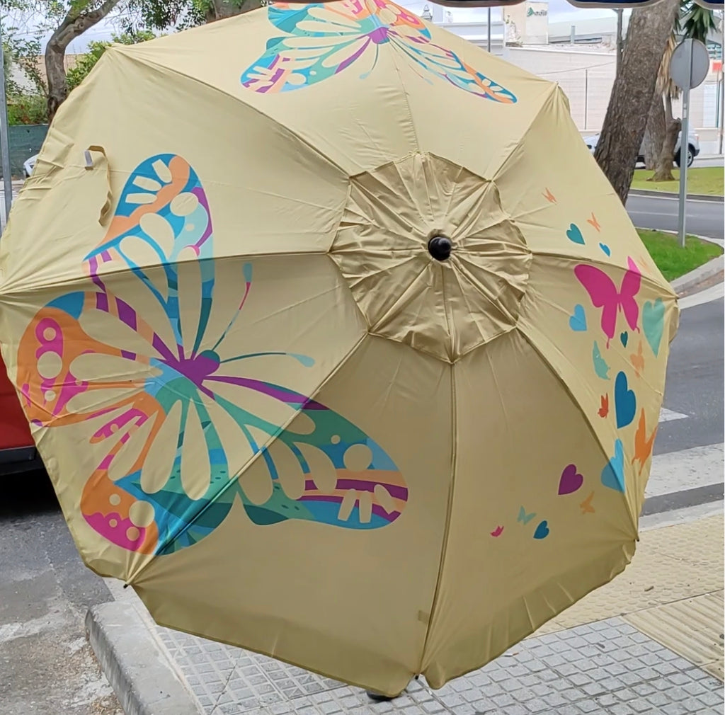 Sombrilla aluminio con protector solar barritas de silicona de buena calidad medida 220cm