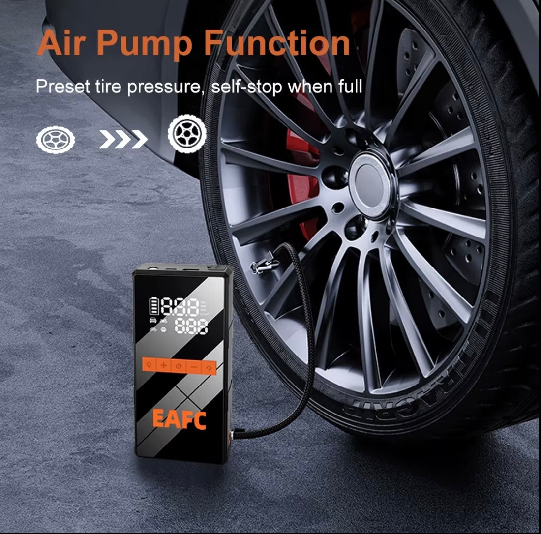 Nueva bomba de aire de 150PSI, potenciadores de emergencia para batería de coche, 1200A, arrancador de batería de coche, banco de energía, dispositivo de arranque portátil, arrancador de coche