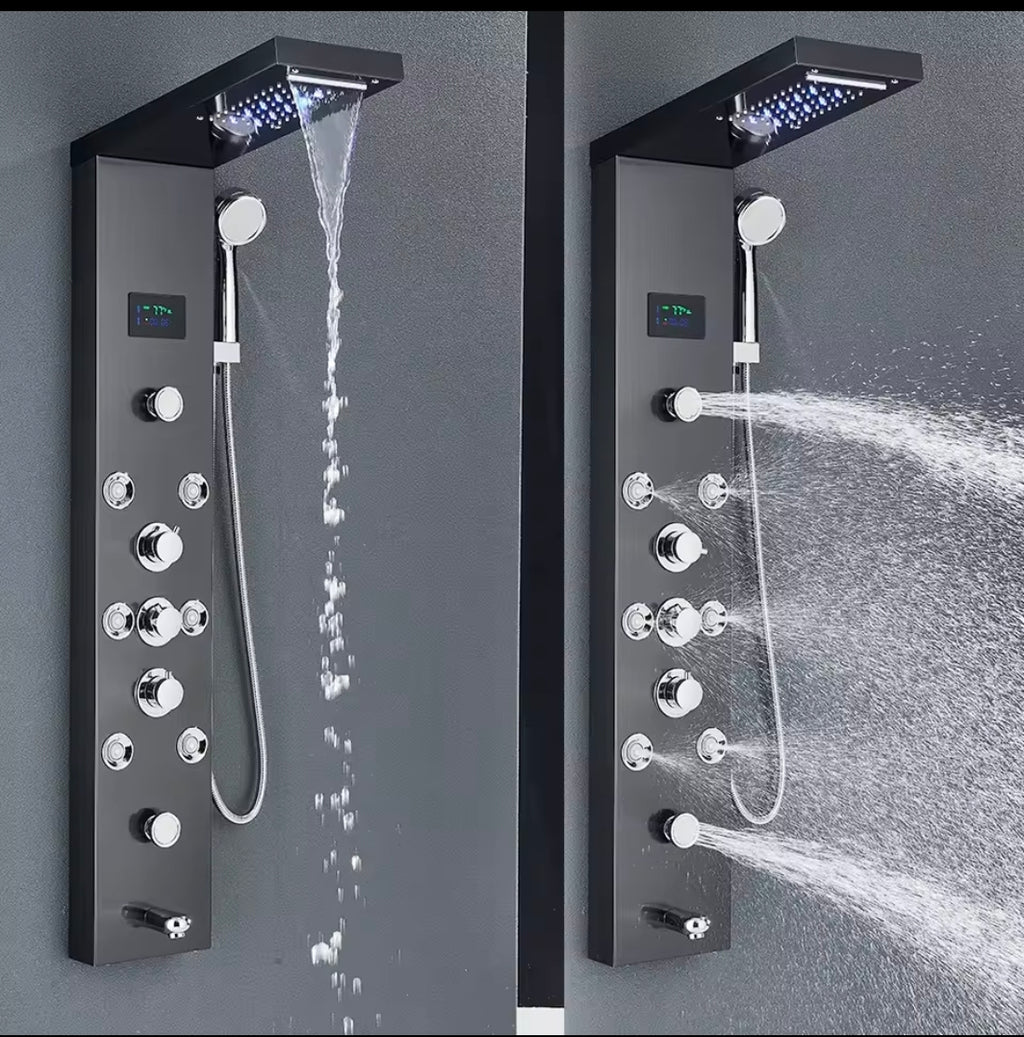 Columna de Ducha Hidromasaje Negra, Columna de Ducha Hidromasaje Multifuncional con LED, Sistema de Ducha de Acero Inoxidable para el Baño.
159,00 € con el envío 169€
Sin coste