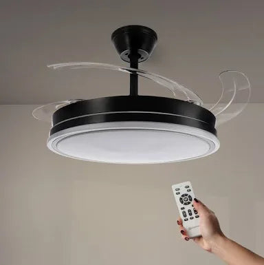 Ventilador de Techo LED 72W tres modos luz 🚥 6 velocidades Negro Cami DC Ultra Silencioso con Mando a Distancia y Palas Retráctiles Verano / Invierno