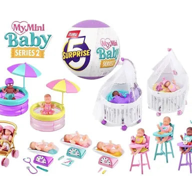 Mini Baby Serie 2 de ZURU, cápsula misteriosa Coleccionable, Juguete para niñas, bebé Realista en Miniatura, Kit de Juego y Accesorios