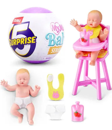 Mini Baby Serie 2 de ZURU, cápsula misteriosa Coleccionable, Juguete para niñas, bebé Realista en Miniatura, Kit de Juego y Accesorios