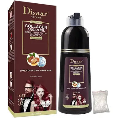Champú Tinte Vino Tinto Natural 500ml, Champú 3 en 1 para Cubrir ...