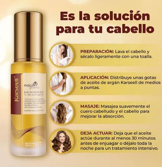 aceite serum dé Karseell Maca Power Maca Essence Oil | Aceite Nutritivo y Reparador
The Hair Store 50ml