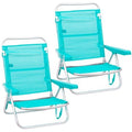 silla+playa+verde echa para atrás como si fuera cama 🛏️ con su hasa para cogerla aluminio muy cómodas
