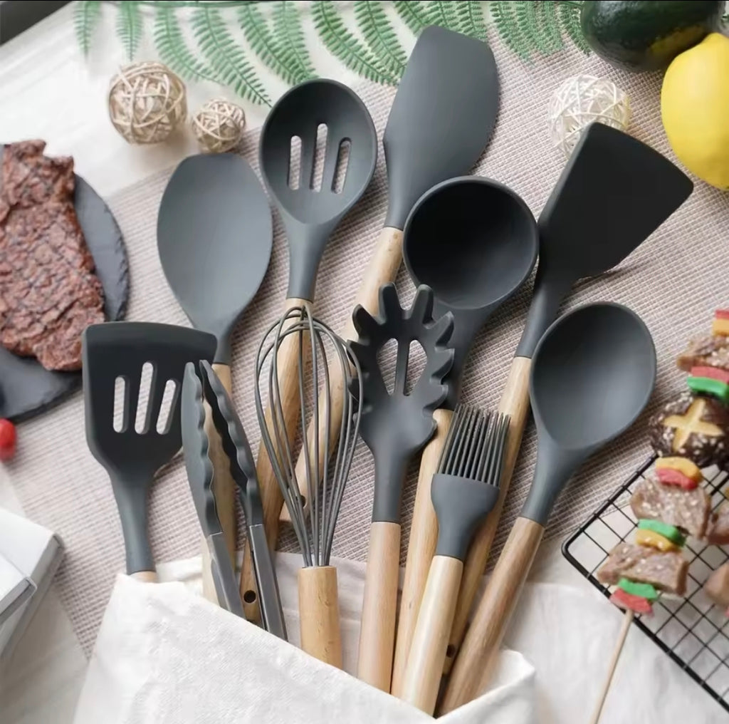 Set utensilios cocina dé silicona