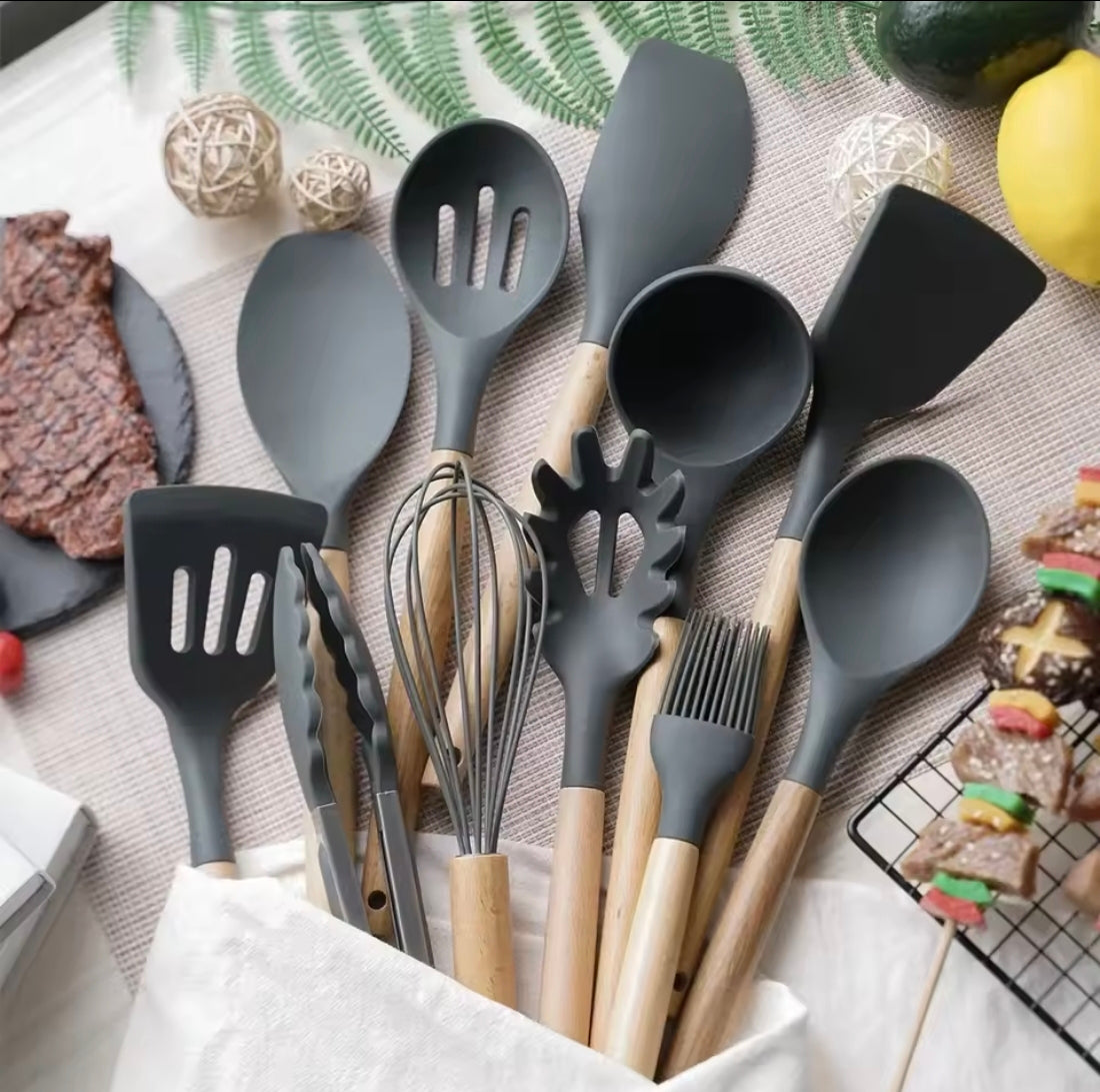 Set utensilios cocina dé silicona