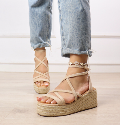 Sandalias mujer verano dé esparto super cómodo suela de gel