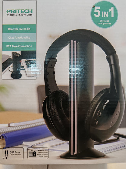 Casco inalámbrico TV 📺 receiver radio Fm 5en 1