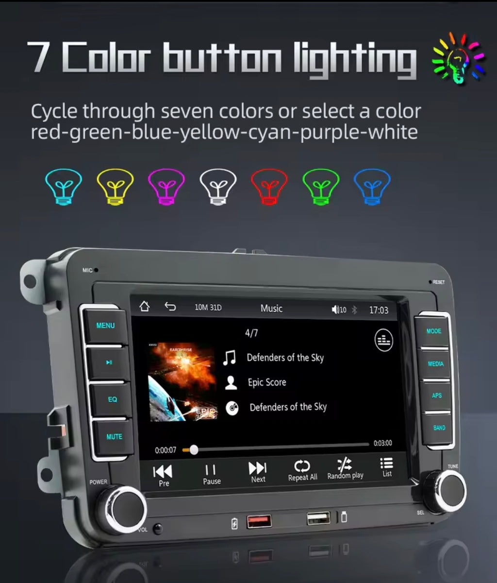 radio pantalla car play Android GPS entrada USB bluetooth Wi-Fi  cámara Volkswagen Seat Skoda