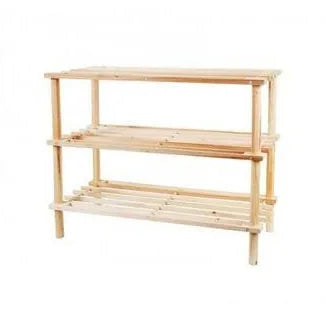 Zapatero 3 Baldas Madera Natural 63x26.5x49cm Sanda