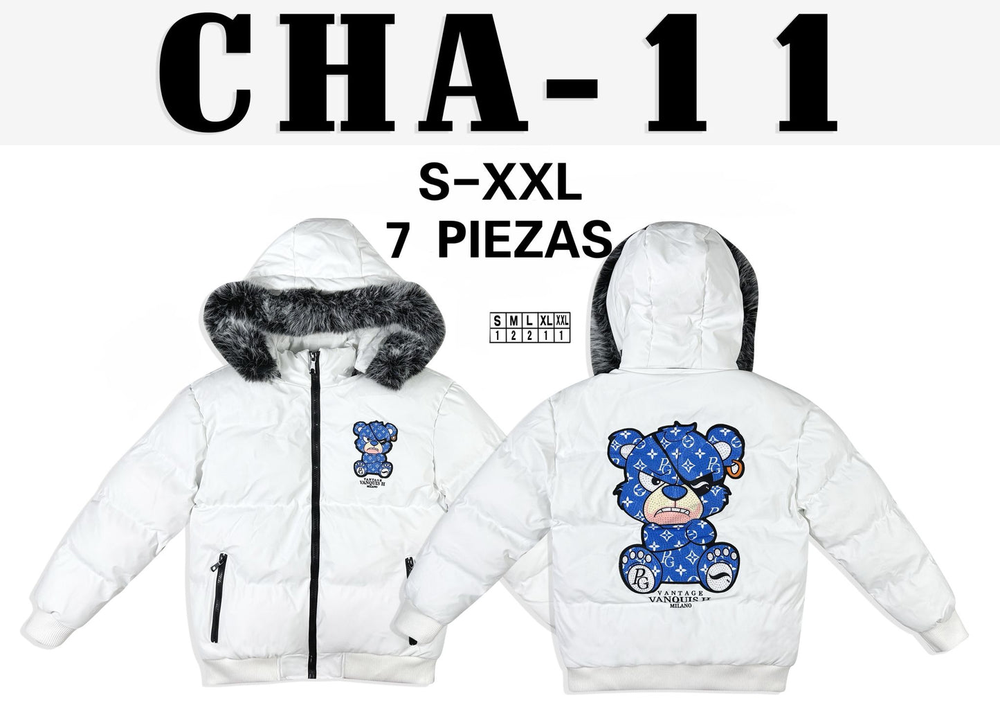 Chaqueta Unix hombre y mujer talla s m l XL XXL color blanco y negro
