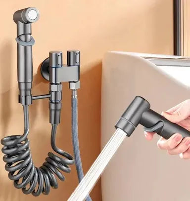 Ducha higiénica para baño, inodoro, bidé, cabezal de ducha, válvula angular de doble salida, accesorios de baño, asiento de inodoro para bidé
todo completo