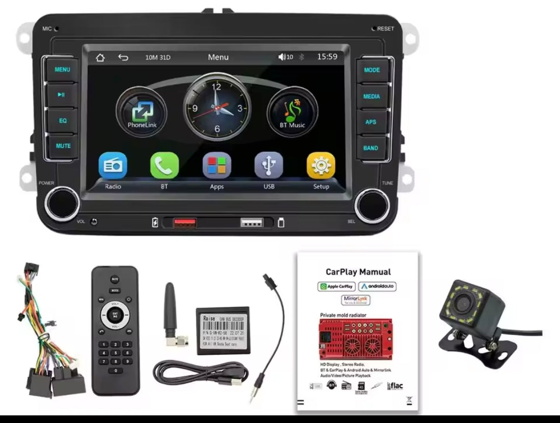 radio pantalla car play Android GPS entrada USB bluetooth Wi-Fi  cámara Volkswagen Seat Skoda