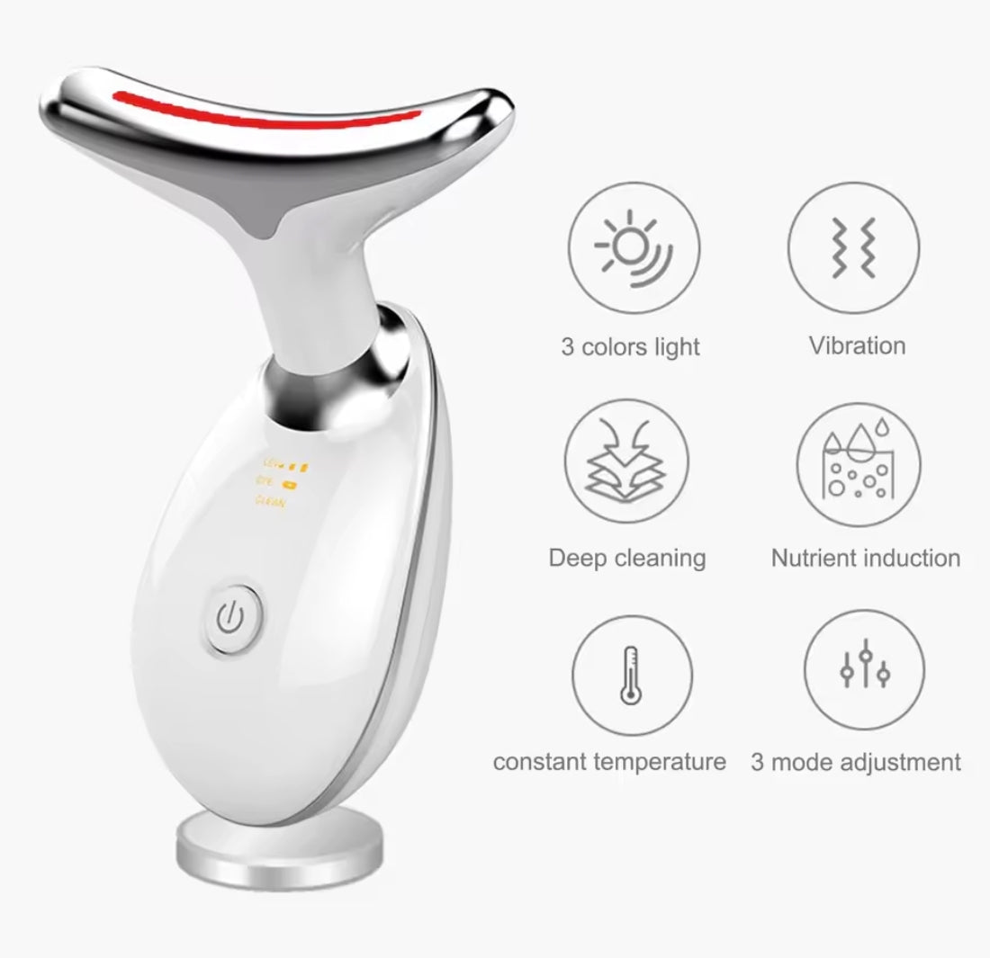 Masajeador facial tres modos de luz eléctrico belleza LED