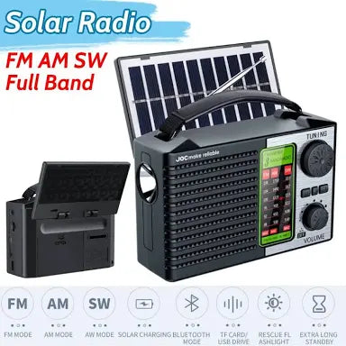 radio con placa solar muy muy chulo para cargar el móvil lleva dos entradas USB recargable portátil
