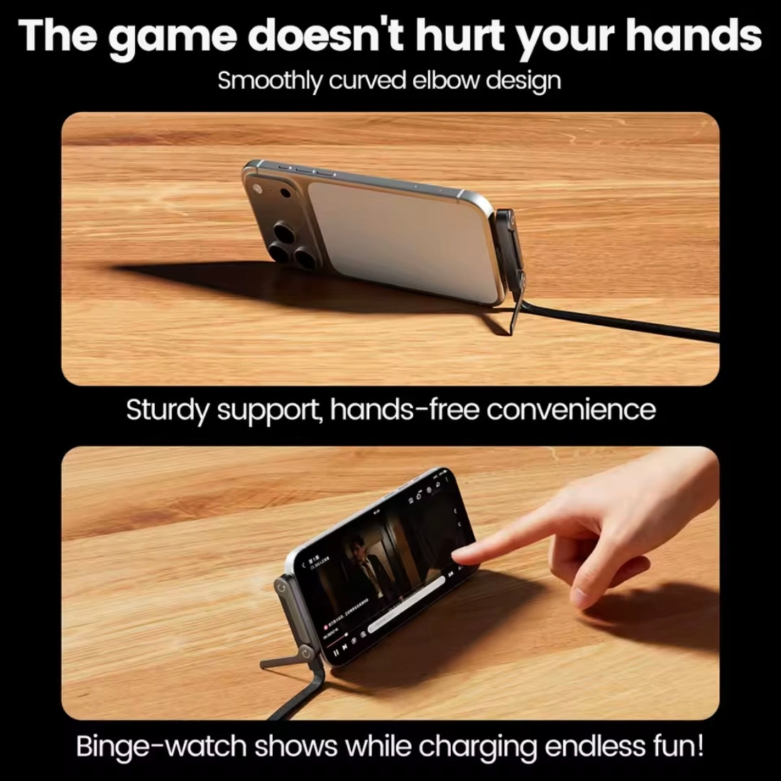 Cable tipo c de carga rápida con soporte para tú móvil 📱