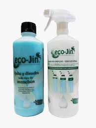 Ecojen azul con el pulverizador