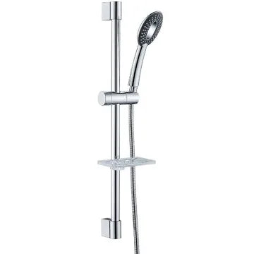 Barra deslizante de ducha ajustable con soporte para jabonera, accesorios de baño, juego de Barra completa