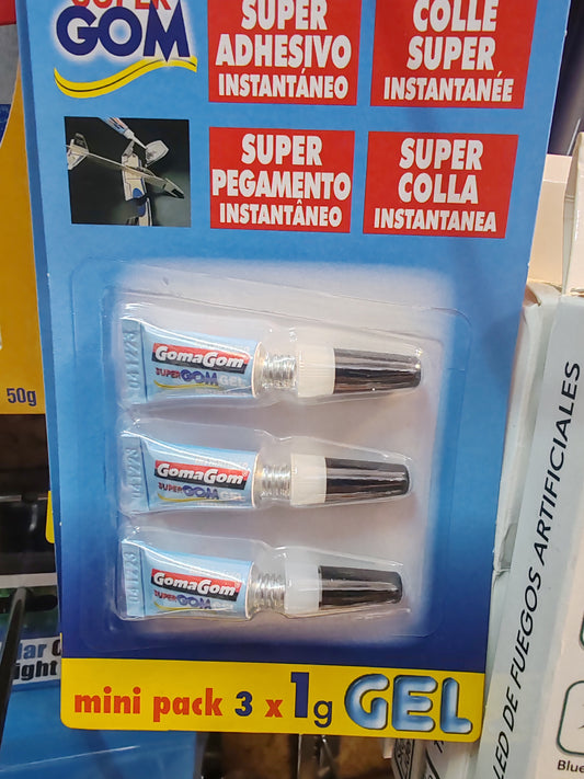 Super adhesivo instantáneo mini pack 3x1g Gel